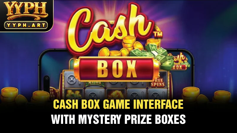 Cash Box Game Interface with Mystery Prize Boxes