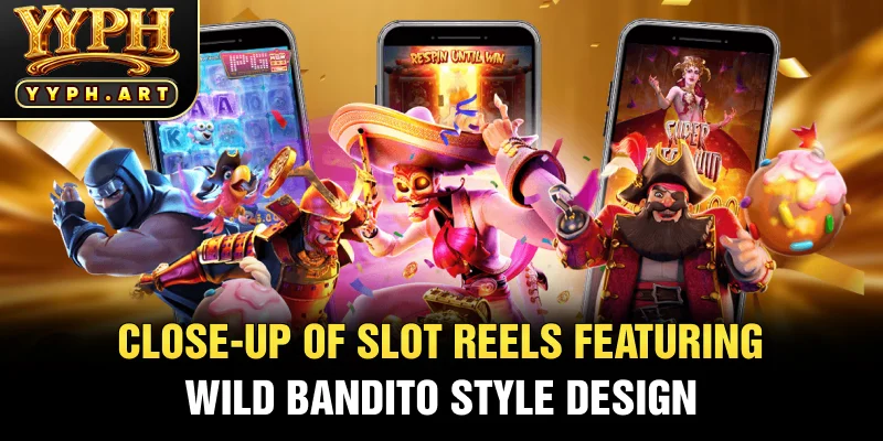 Close-Up of Slot Reels Featuring Wild Bandito Style Design