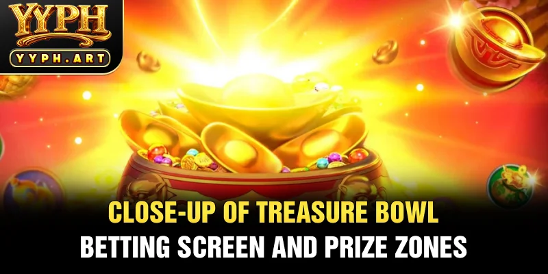 Close-Up of Treasure Bowl Betting Screen and Prize Zones