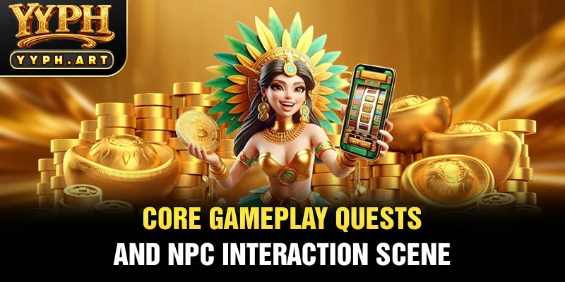 Core gameplay quests and NPC interaction scene
