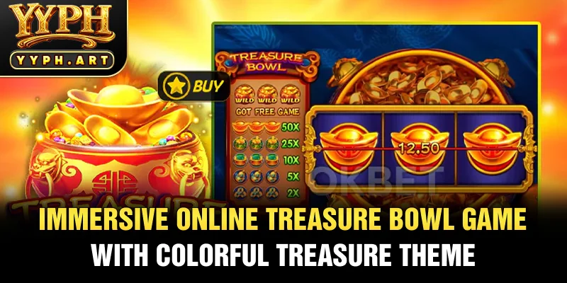 Immersive Online Treasure Bowl Game with Colorful Treasure Theme