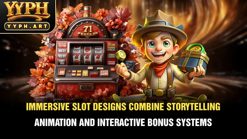 Immersive slot designs combine storytelling, animation, and interactive bonus systems