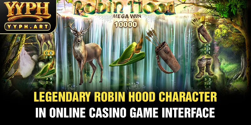 Legendary Robin Hood Character in Online Casino Game Interface
