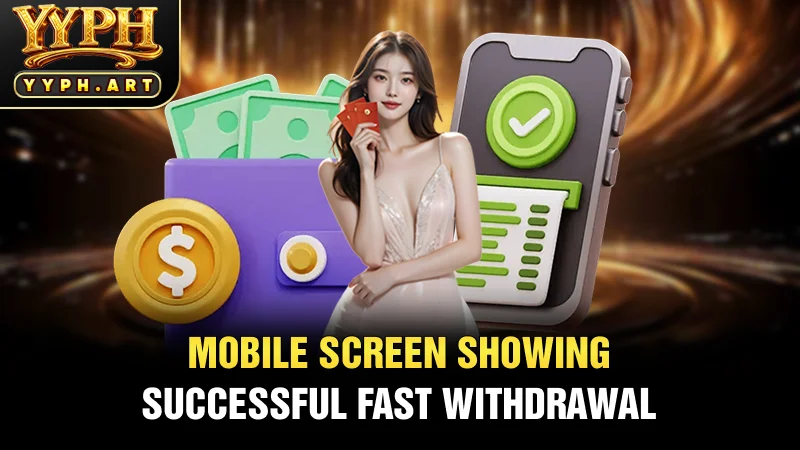 Mobile screen showing successful fast withdrawal